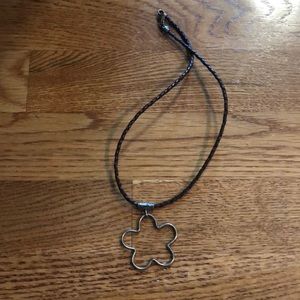 Silpada woven necklace with sterling silver flower pendant